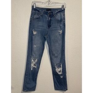 Sincerely Jules Jeans Distressed Womens Size 1/25 High Rise Straight Leg